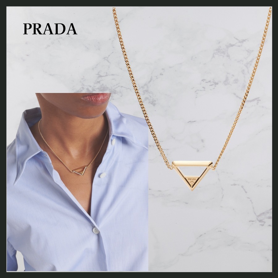 ★関税込★ PRADA トライアングル チェーン ネックレス