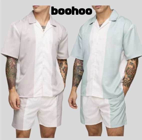 オーバーサイズブロッキングシャツ＆水着セット