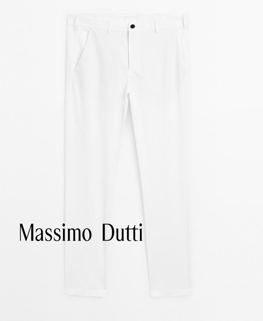 ★日本未入荷*Massimo Dutti*新作*スリムフィットパンツ/WHITE★