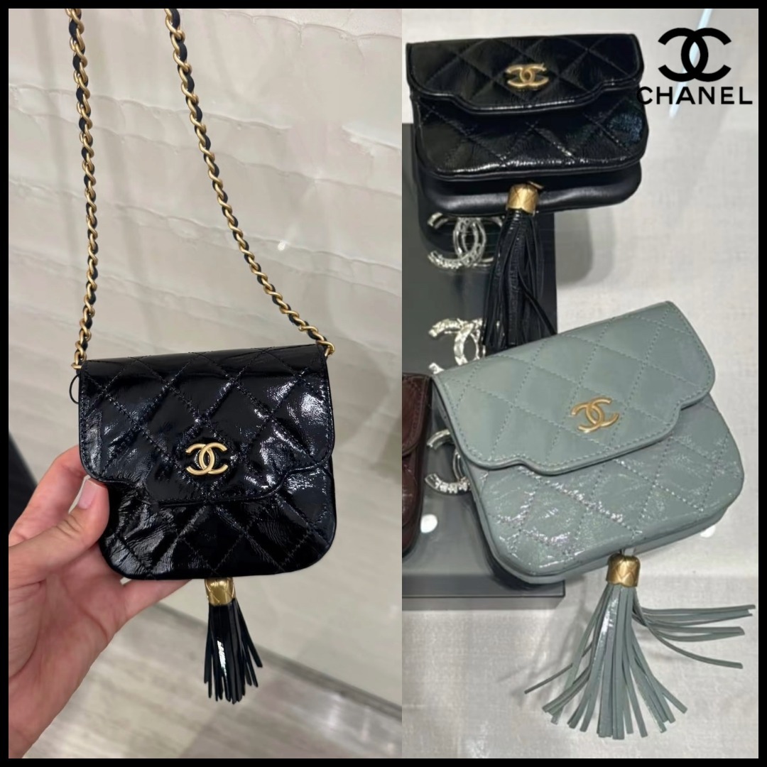【タッセル付きでお洒落♪】CHANEL★チェーン クラッチ バッグ