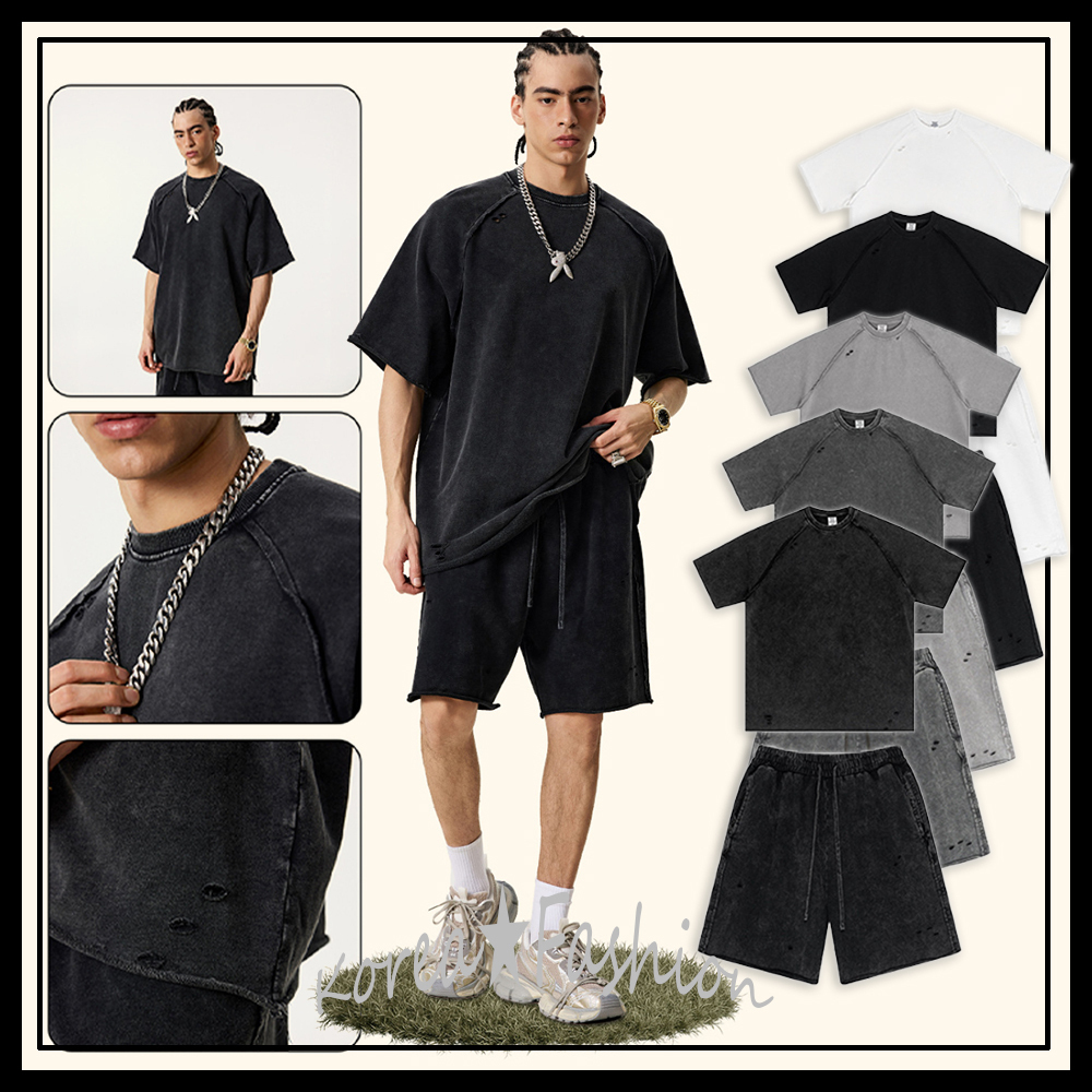 BE THRIVED セット Tシャツ ハーフパンツ ダメージ ヴィンテージ
