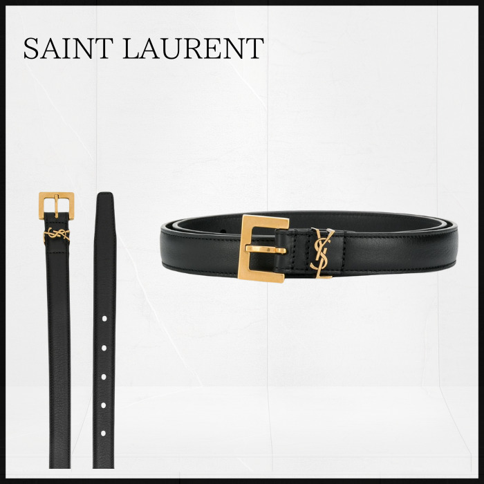 【SAINT LAURENT】モノグラム ナローベルト スクエアバックル