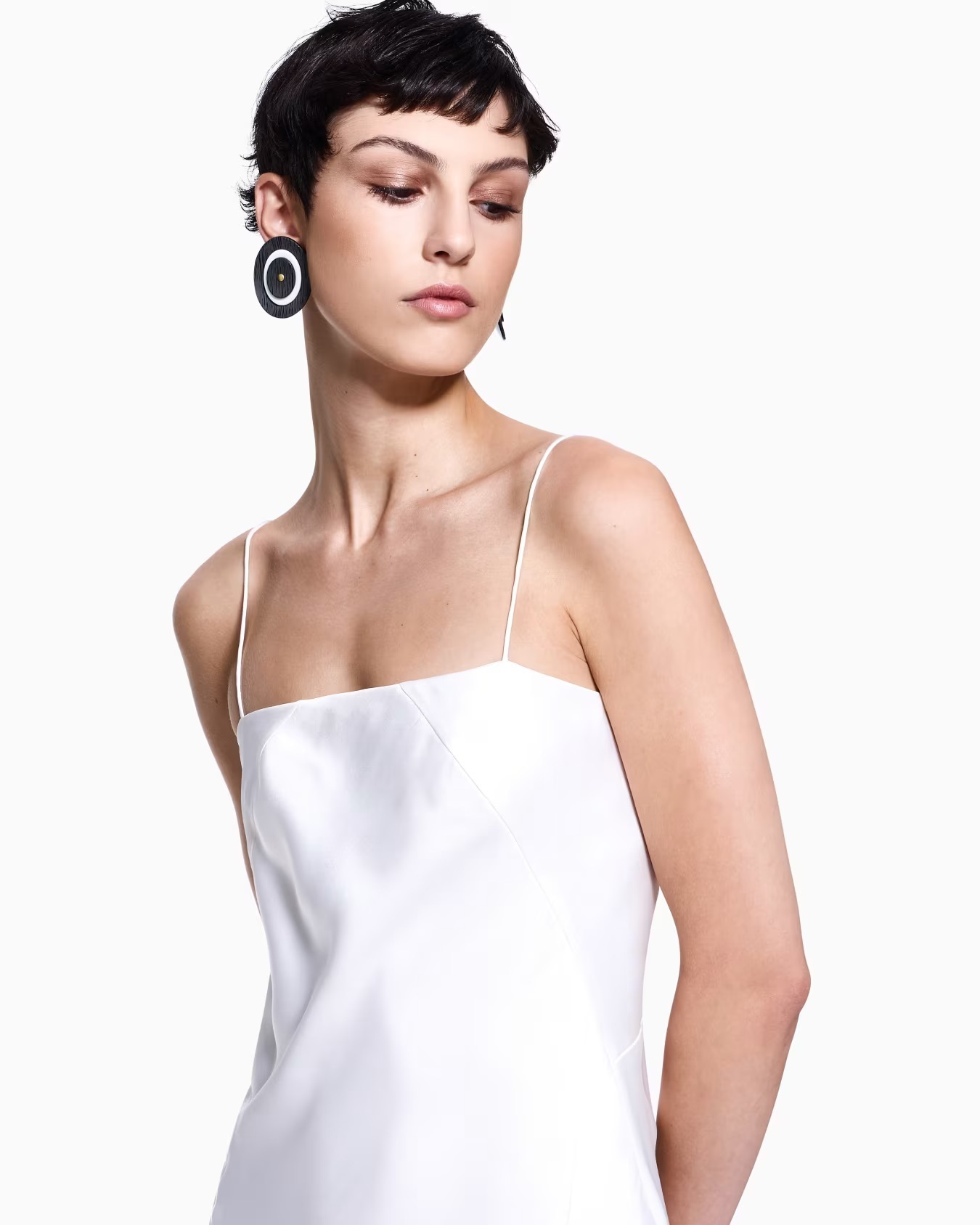 GIORGIO ARMANI 25AW《ミディドレス》シルクサテン WHITE 直営店