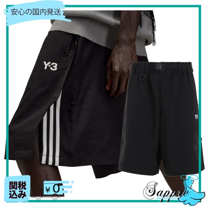 adidas×Y-3 3ストライプ ショーツ ハーフパンツ ロゴ