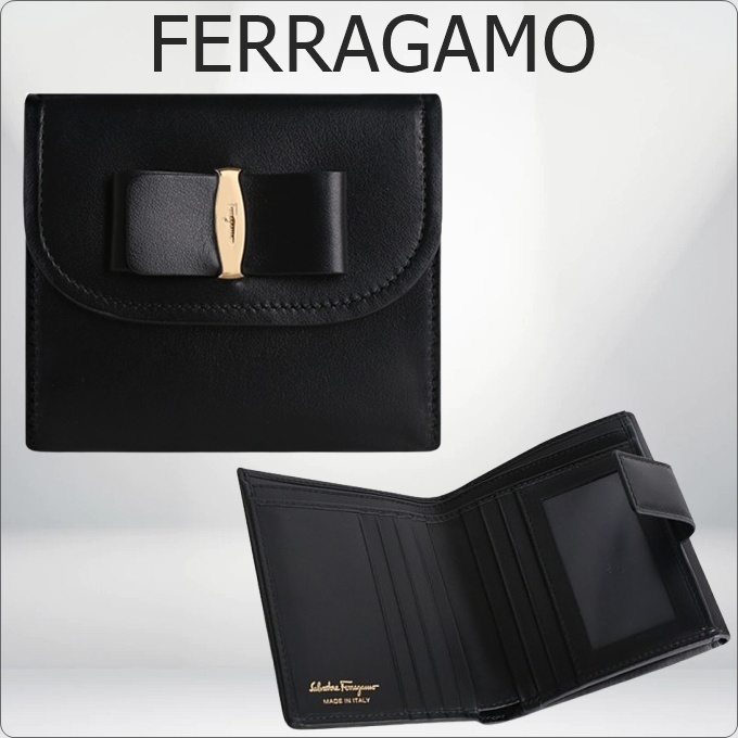 ♦Ferragamo♦バラ ボウ 折りたたみ財布☆