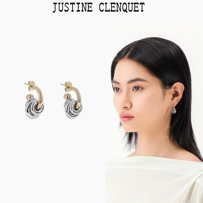 フランス製★JUSTINE CLENQUET★COLINS 丸みリング付き ピアス