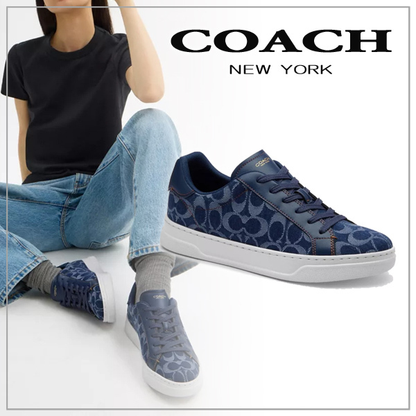【COACH】コーチ ハイ ライン スニーカー・シグネチャー デニム