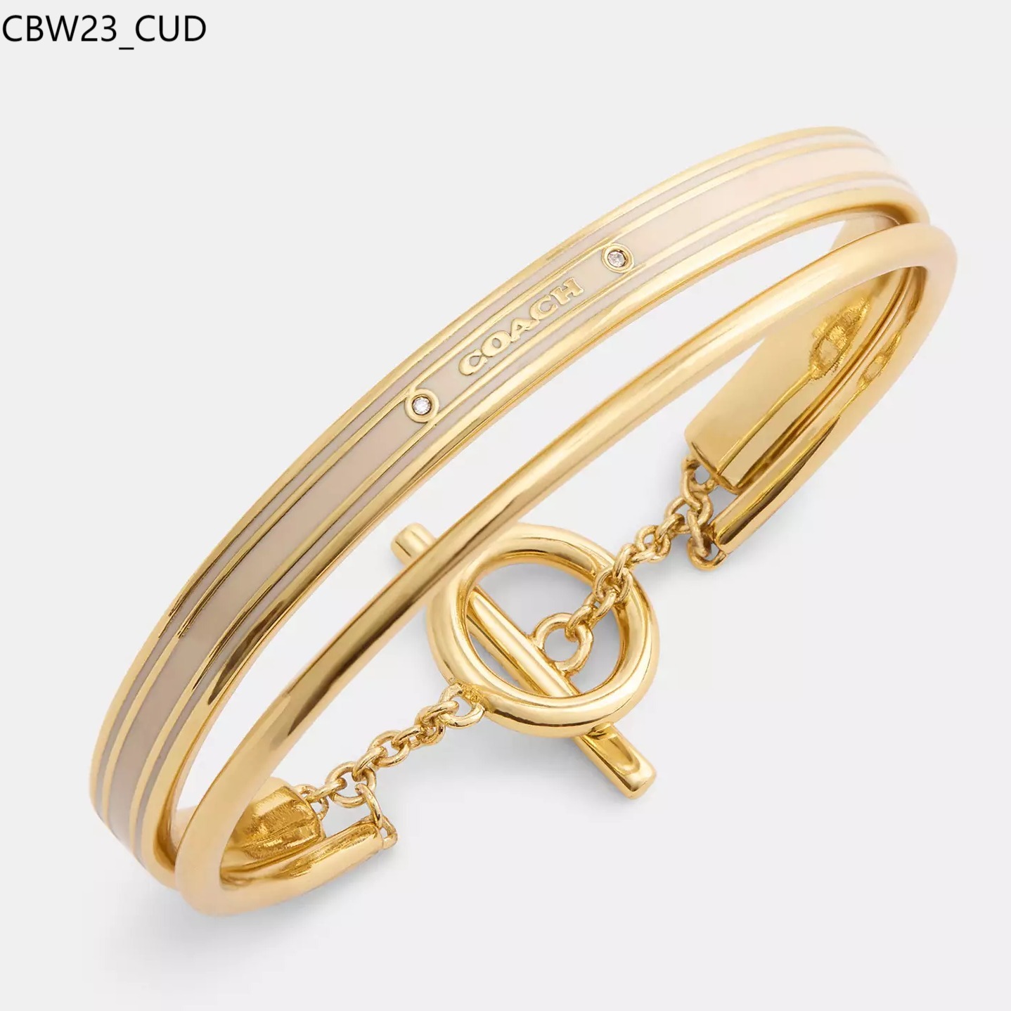 【COACH】 エナメル ダブル バングル ブレスレット CBW23_CUD