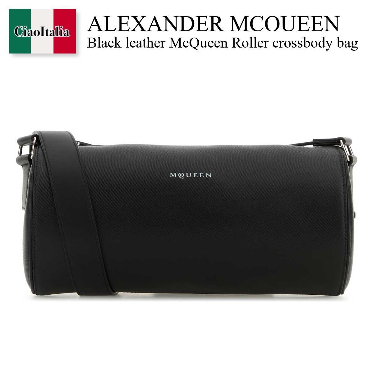ショルダーバッグ Alexander Mcqueen Black Leather Mcqueen Roller Crossbody Bag