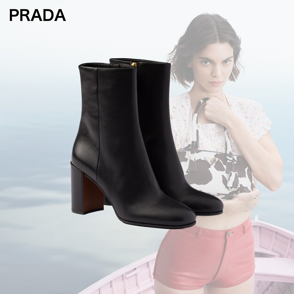 【希少】PRADA サイドジッパー ラバーソール レザー ブーツ