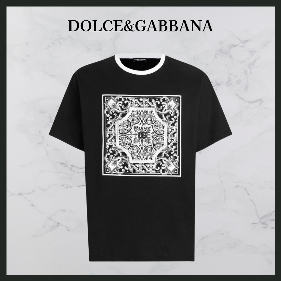 ★関税込★ Dolce&Gabbana プリント＆刺繍 Tシャツ