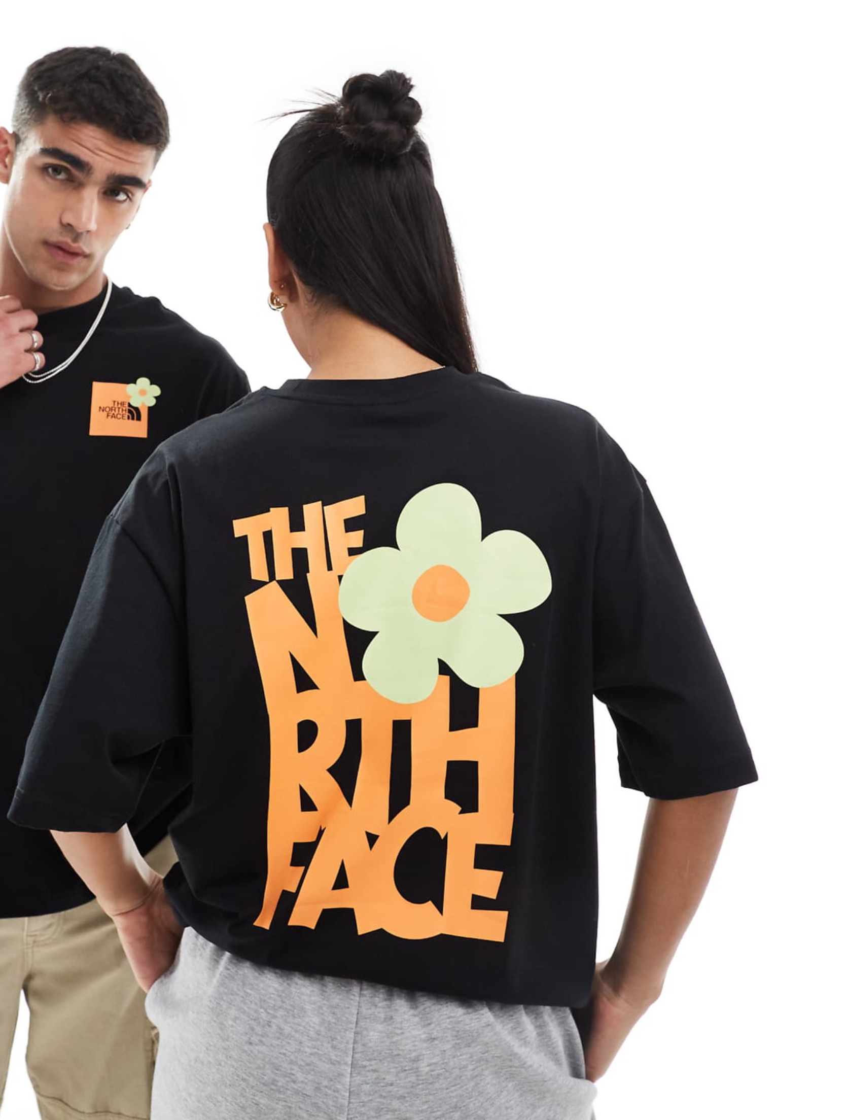 ノースフェイスフラワーバックプリントオーバーサイズTシャツ