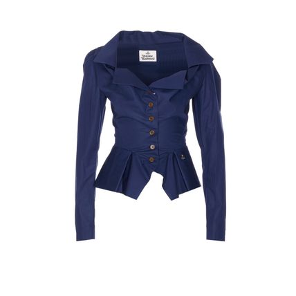 Vivienne Westwood フリル ブラウス 青系 フリーサイズ