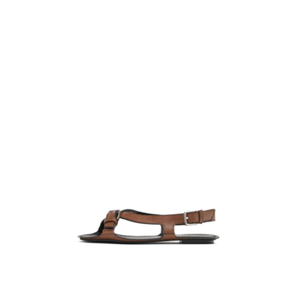 ★ Massimo Dutti★ Leather flat sandals buckle detail 11700