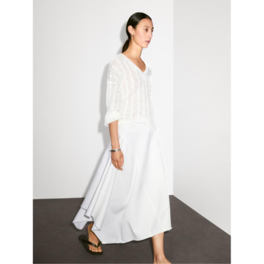 ★ Massimo Dutti★ Unbalanced denim midi skirt 05202602251