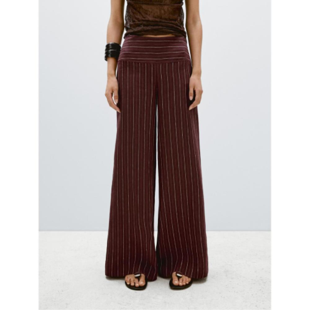 ★ Massimo Dutti★ High waist wide leg linen pants 05042342