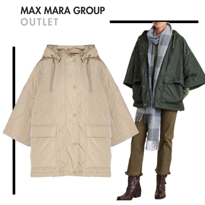 WEEKEND MAX MARAアウトレット●キルティング中綿ケープコート