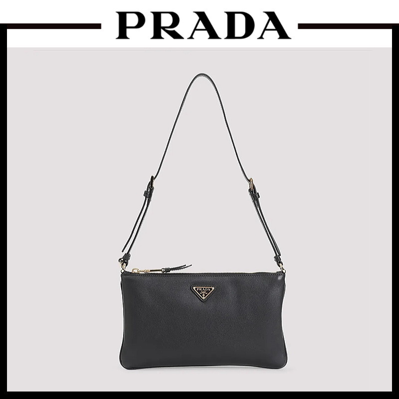 【VIP&関税込】PRADA フラット レザーショルダーバッグ