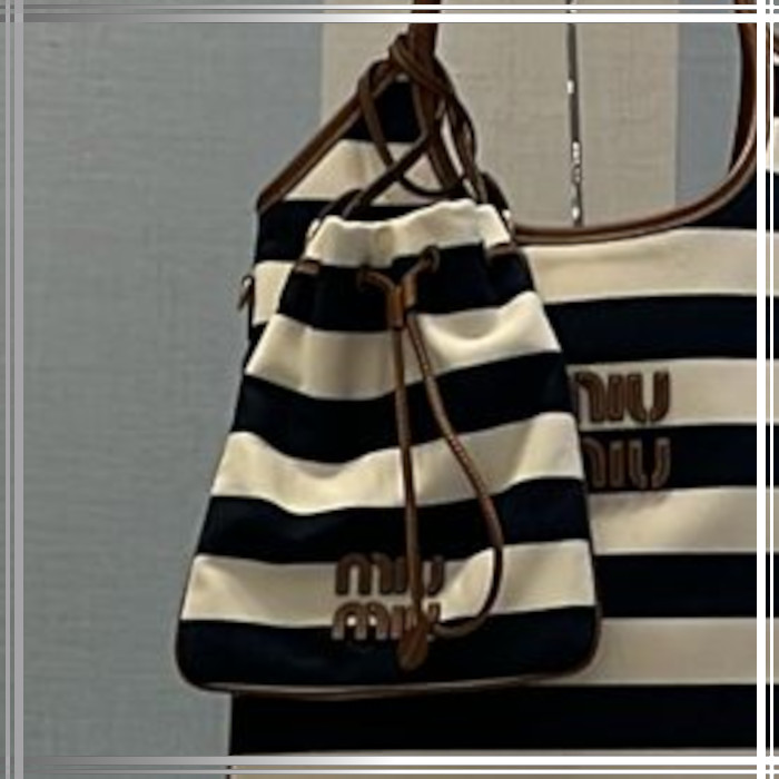 【バッグイン×チャーム】Miu Miu ファブリック ポーチ 遊び心