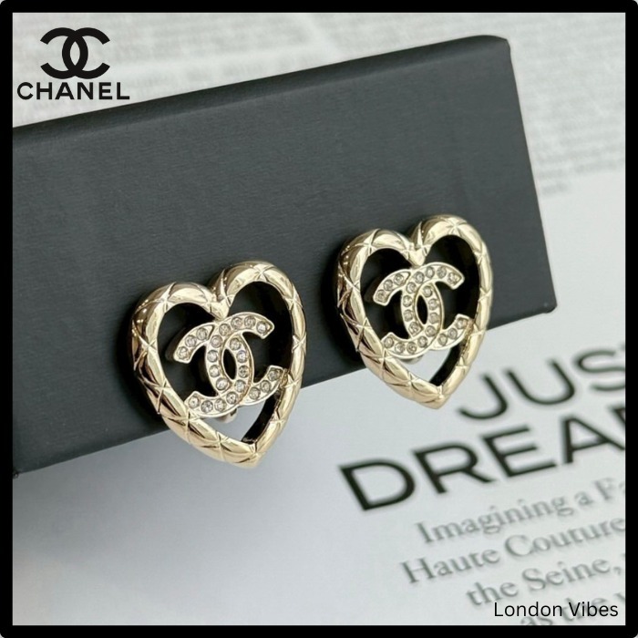ハートモチーフ&キラキラCCロゴ♪ CHANEL イヤリング 25A