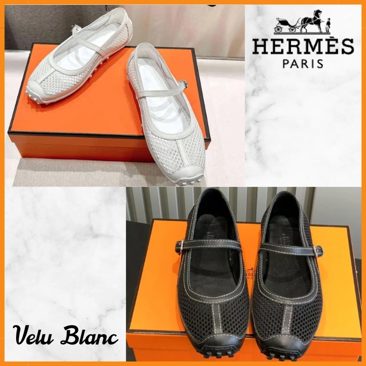 快適でおしゃれ【HERMES】キチュバレエフラットシューズ