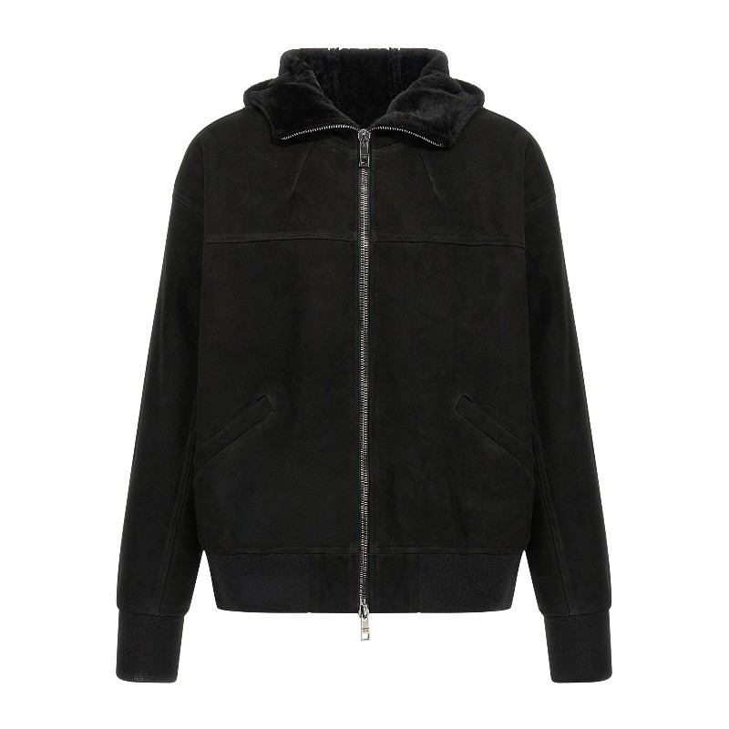 レザージャケット Giorgio Brato Cotton hooded jacket (GU26F22009MEVL NERO)