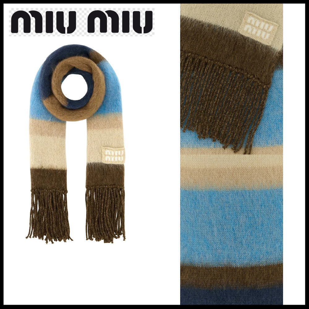 【MiuMiu】カラーブロック フリンジ スカーフ