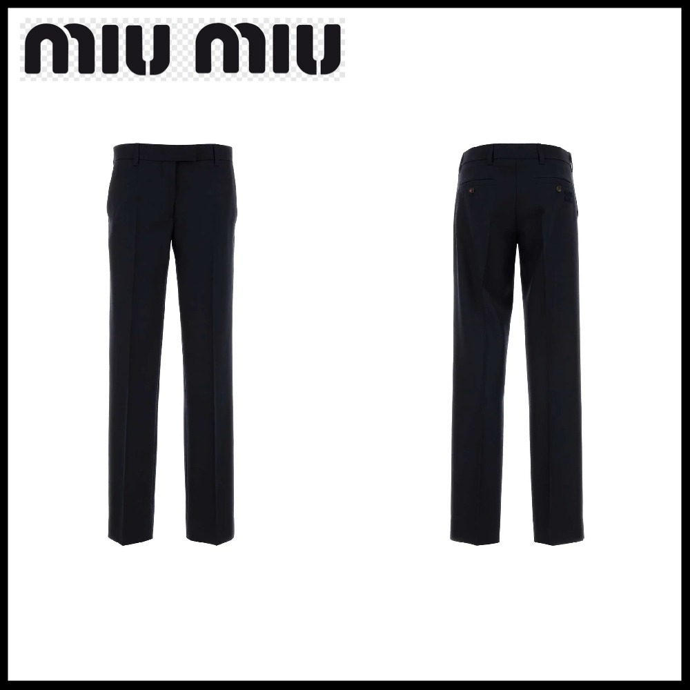 【MiuMiu】ロゴパッチ テーラード トラウザーズ