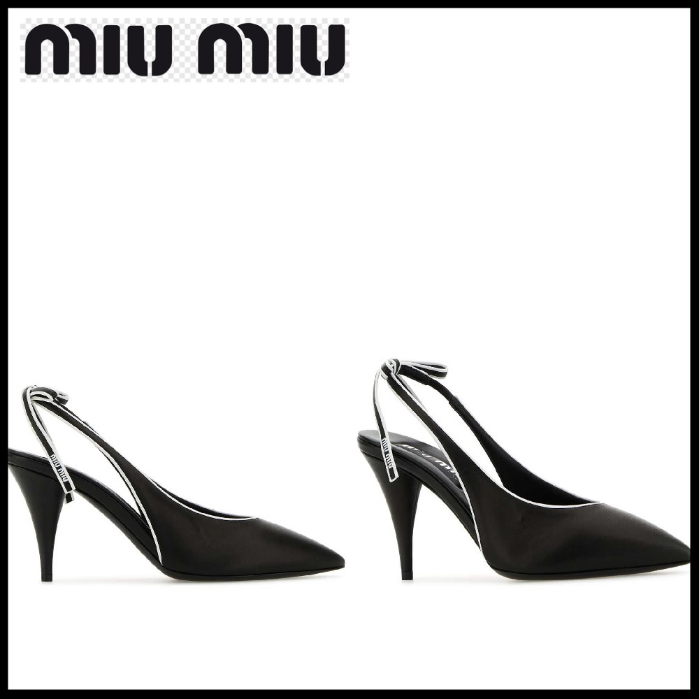 【MiuMiu】リボンディテール スリングバックパンプス