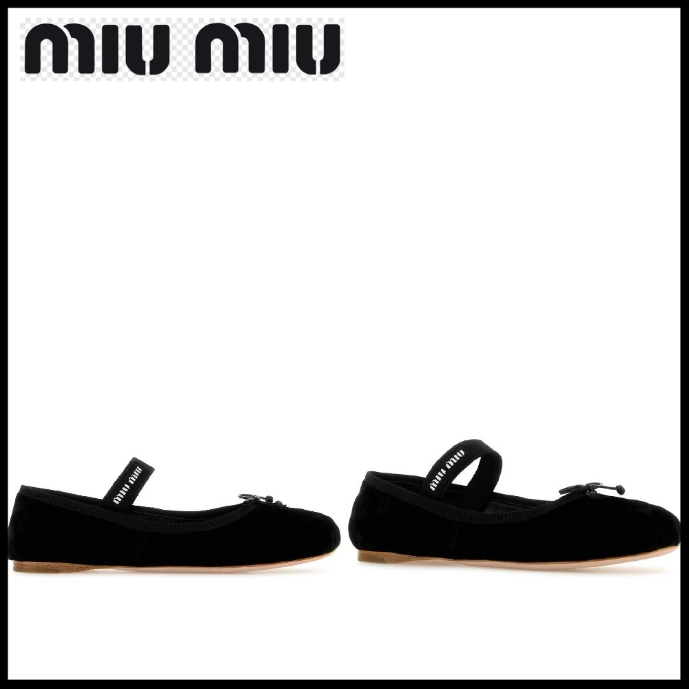 【MiuMiu】リボンディテール スリッポン フラットシューズ