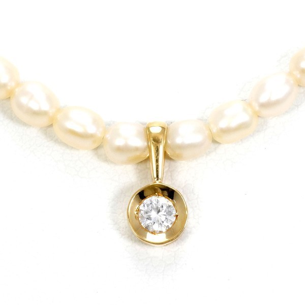 TASAKI K18YG パール ダイヤモンド ネックレス