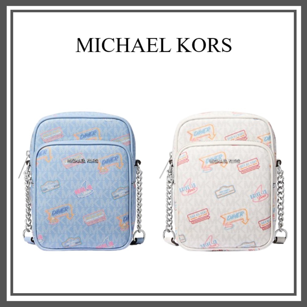 【MICHAEL KORS】Jet Set M Printed Signature Logo Crossbody