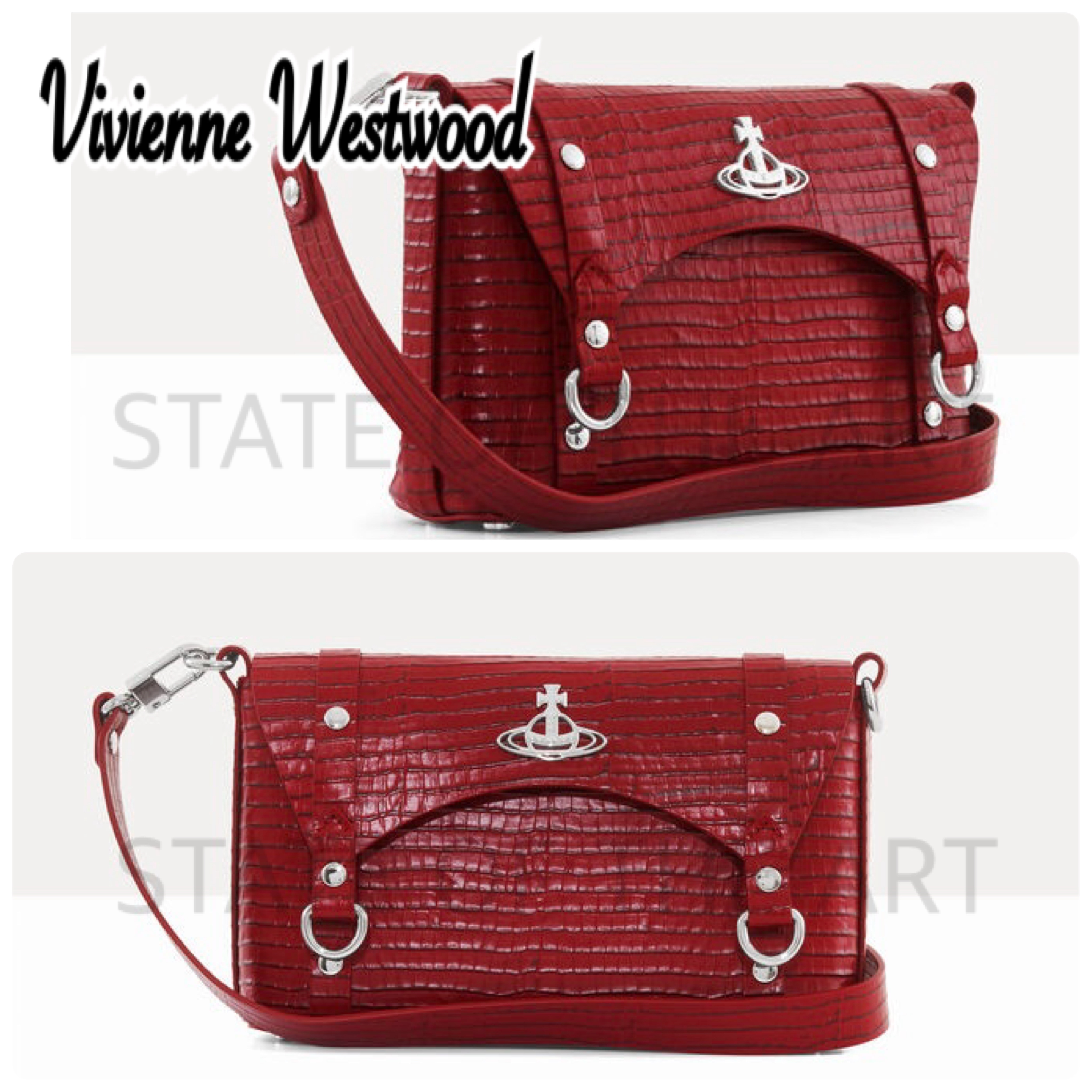 新作【Vivienne Westwood】Kimmy クロコ調 レザークロスボディ