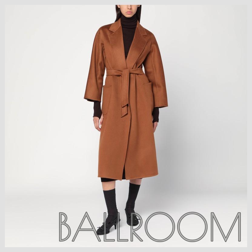 コート MAX MARA WRAP COAT IN BROWN CASHMERE