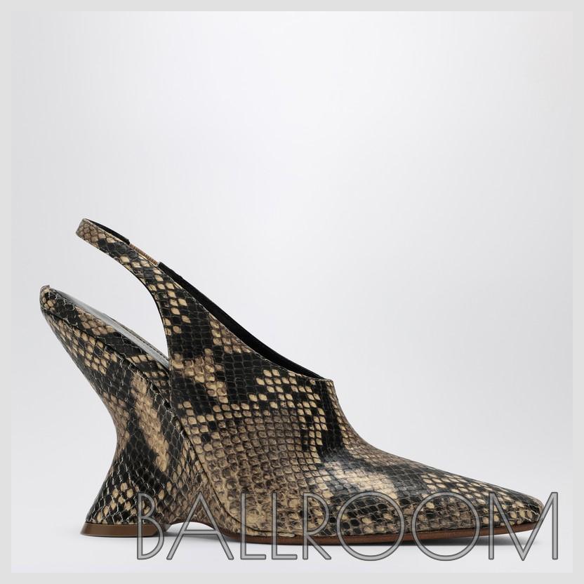 パンプス DRIES VAN NOTEN PUMPS WITH A WEDGE IN PRINTED LEATHER