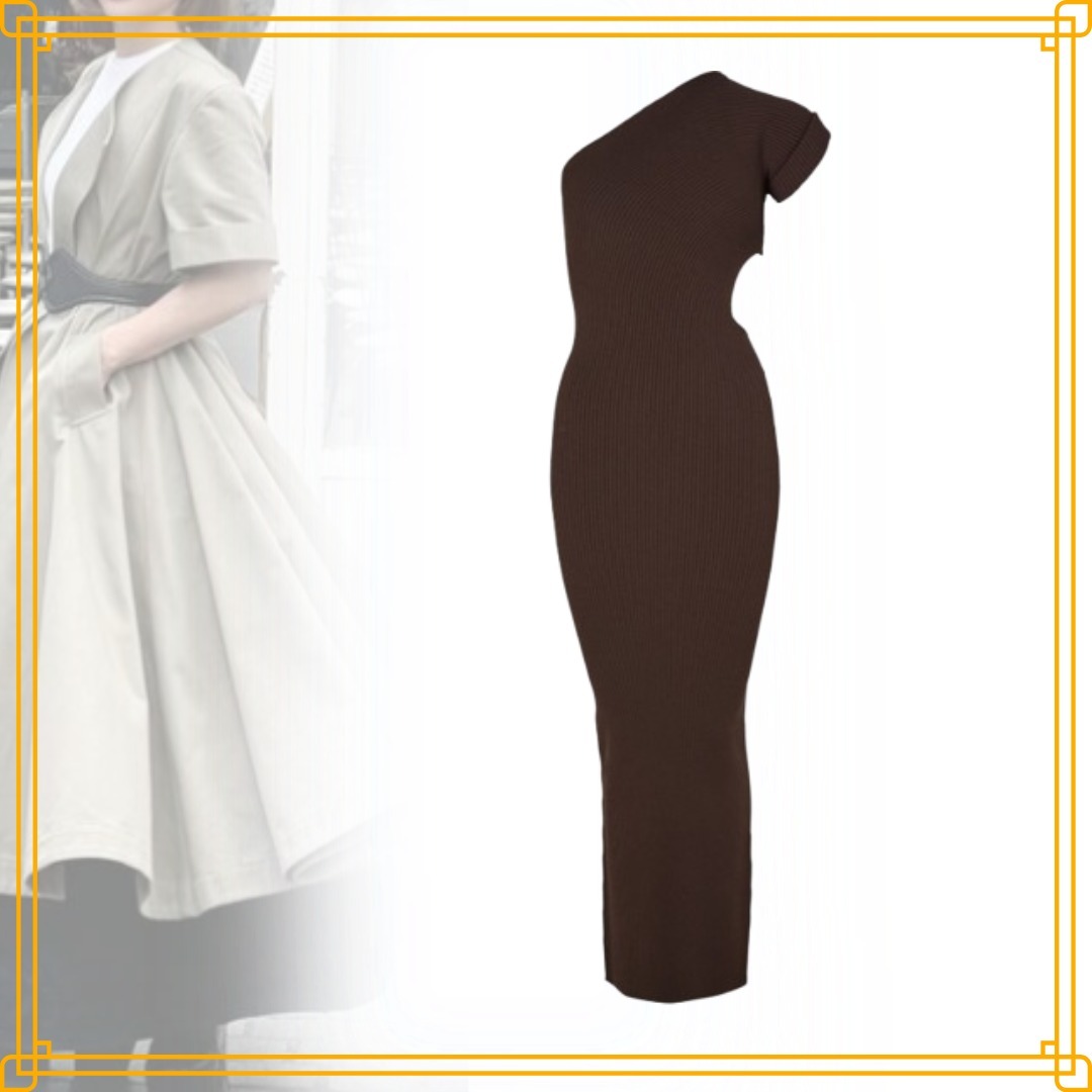 ◆SALE◆【Max Mara】Arda ワンショルダー リブ マキシドレス