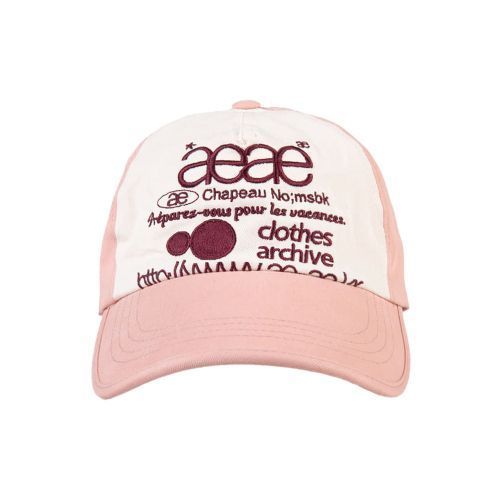 キャップ [AEAE]WEB LOGO 5PANNEL CAP [PINK/BUGUNDY]WEB LOGO 5PANNEL