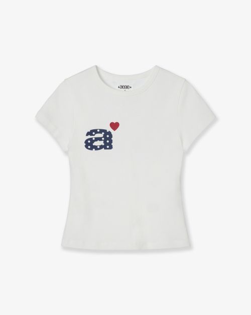 [AEAE]DOT SMALL LETTER TEE【WHITE】(ドットスモールレターテ