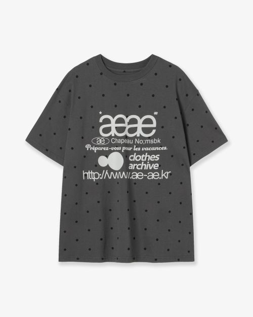 Tシャツ・カットソー [AEAE]WEB LOGO DOT T-SHIRTS [CHARCOAL]WEB LOGO DOT T-SHIRT