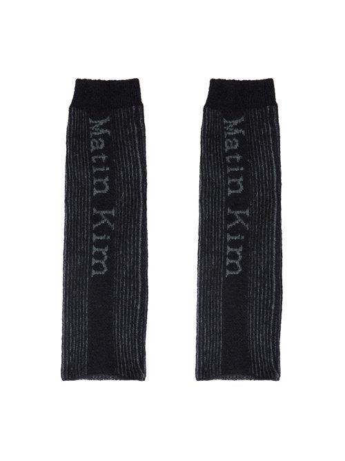 その他 [MATINKIM]matte stripe leg warmer in black