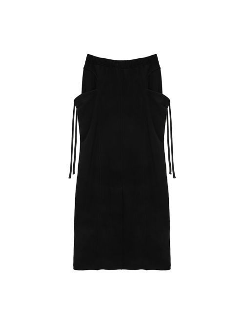 スカート [MATINKIM]washed string cargo sweatskirt in black