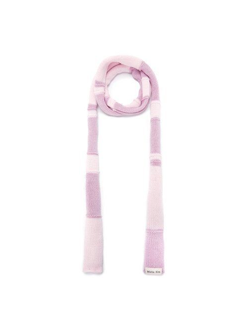 マフラー・ストール [MATINKIM]color block knit muffler in pink