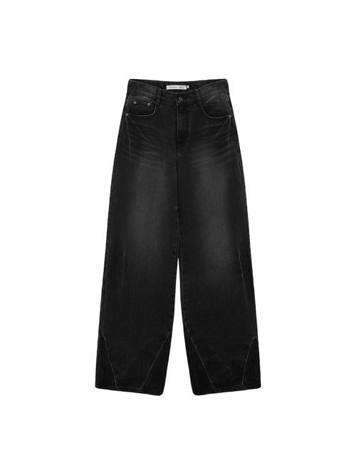 デニム・ジーパン [MATINKIM]him washed point denim pants in black