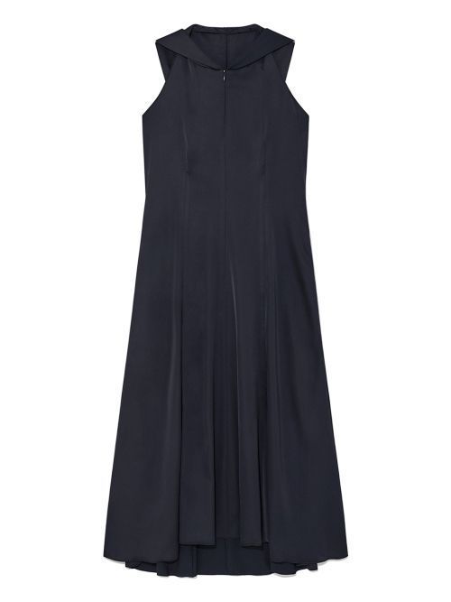 スカート [MATINKIM]back string hoody maxi dress in dark navy