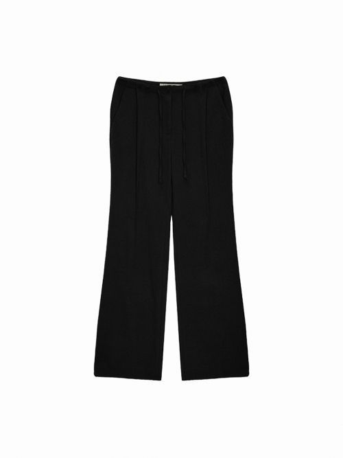 ボトムスその他 [MATINKIM]waist button point string slim pants in black
