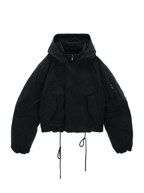ダウンジャケット・コート [MATINKIM]layered hoody bomber down jumper in charcoal