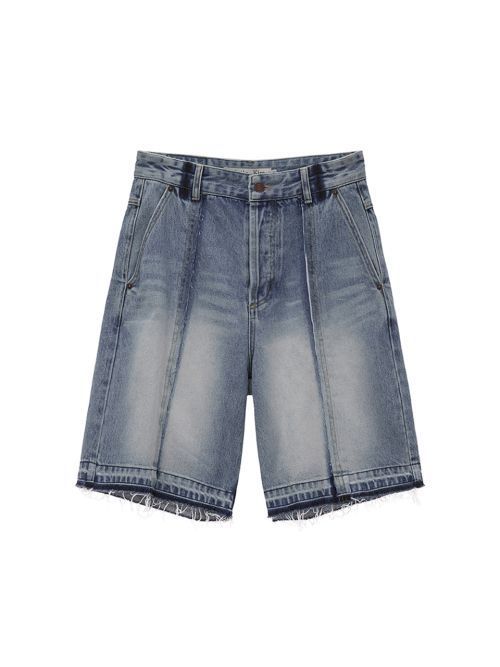 ショートパンツ [MATINKIM]washed half denim pants in blue