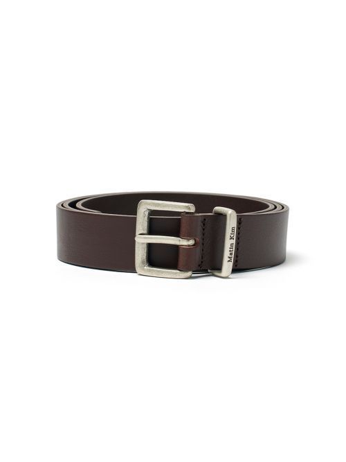 ベルト [MATINKIM]vintage leather belt in dark brown