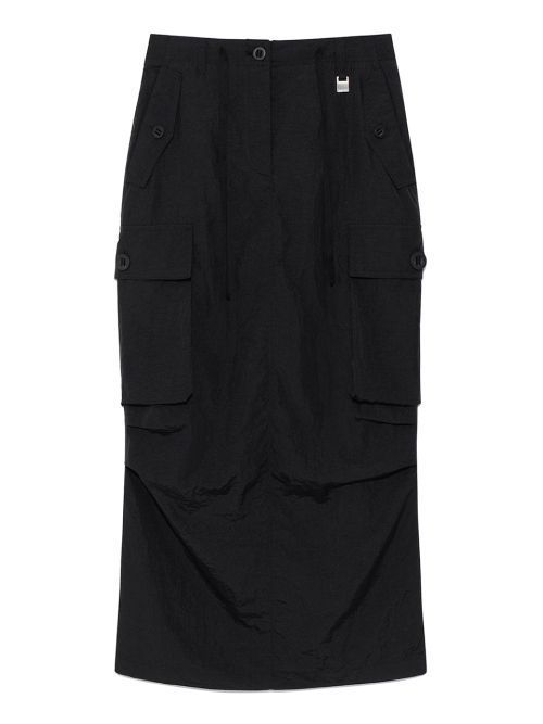 スカート [MATINKIM]string nylon cargo skirt in black