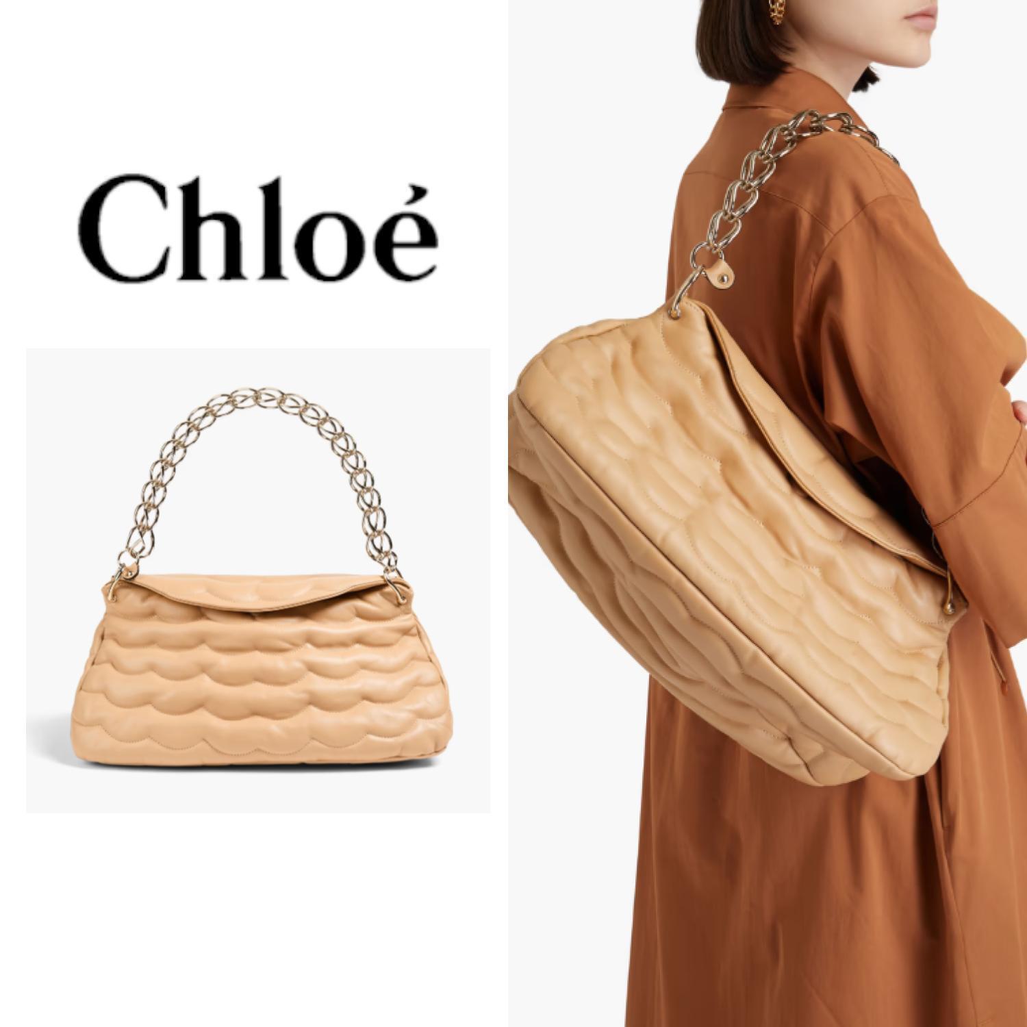 おすすめ☆大人気【CHLOE】 レザー トートバッグ キルティング